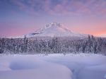 Winter sunrise over Mount Hood, Oregon, United States