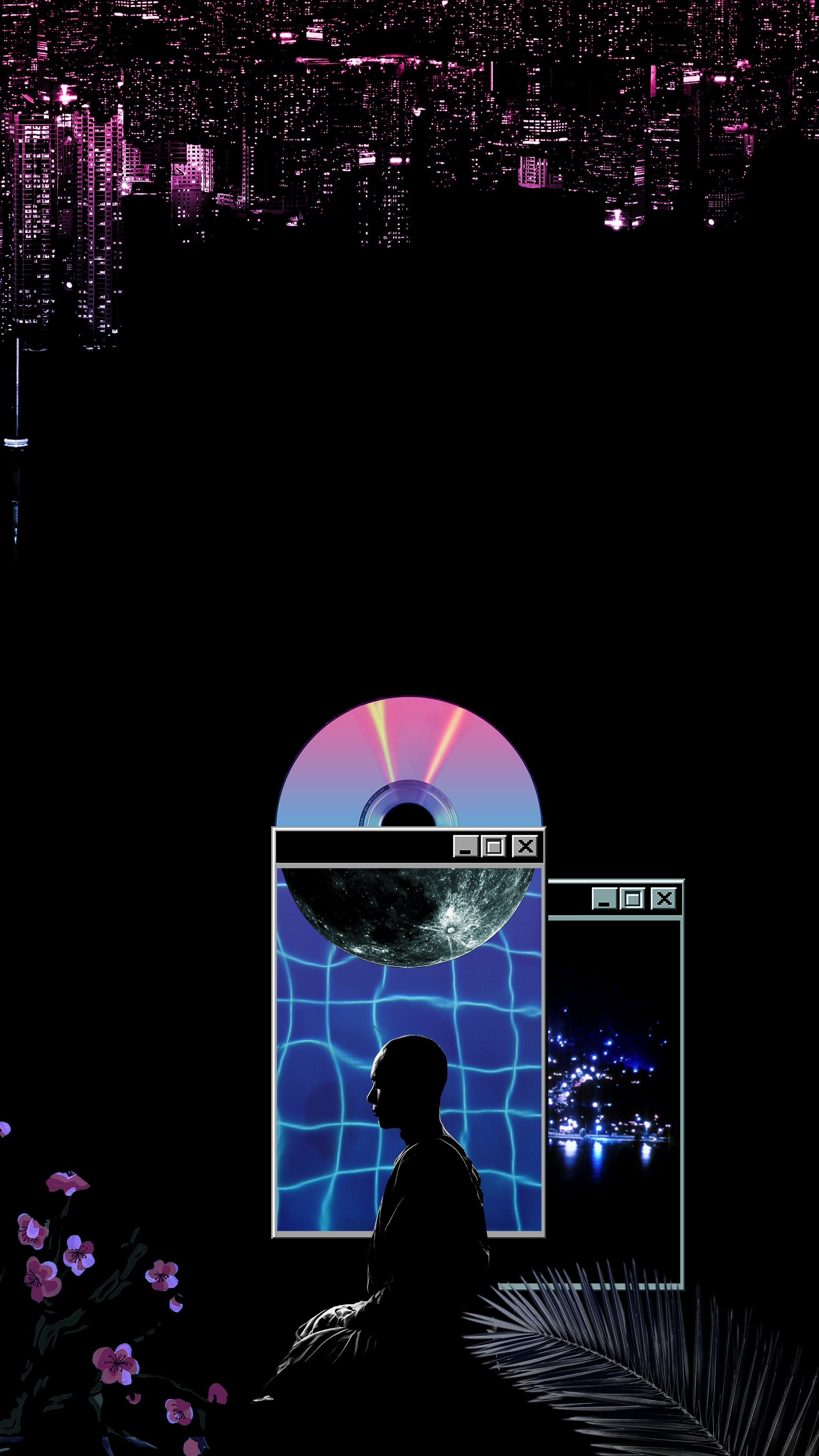 טפט 4K שחור עמוק AMOLED למסך אנכי #020