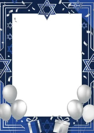 בר מצווה מודרני – גיאומטרי כחול עמוק וכסף