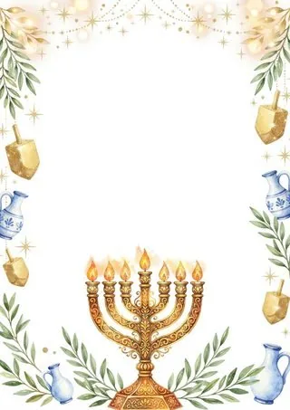 חנוכיית זהב מלכותית ונרות זוהרים