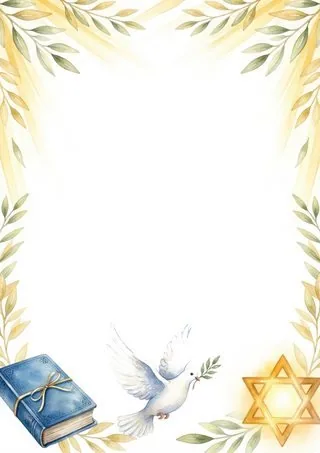 ברכת הדרך והגנה – מגן דוד מוזהב ויונת שלום