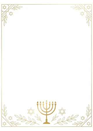 מנורה ומוטיבים יהודיים – מינימליזם קווי מודרני בזהב