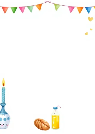 דגלוני פסטל ונרות שבת – פמוטי חרס מתוקים וחיוכים